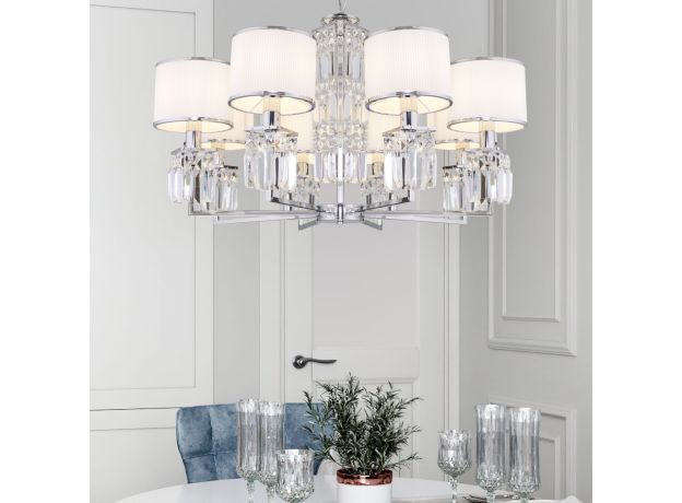 Подвесная люстра с абажурами 10099/8 хром