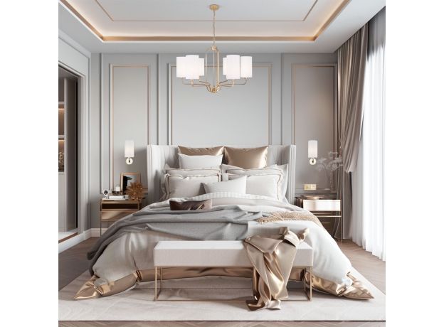 Подвесная люстра с абажурами 60128/6 золото