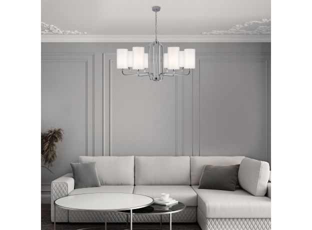 Подвесная люстра с абажурами 60128/8 хром