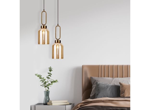 Подвесной светильник со стеклянным плафоном 50229/1 янтарный