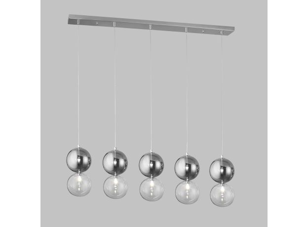 Подвесной светильник со стеклянными плафонами 50091/5 хром/дымчатый