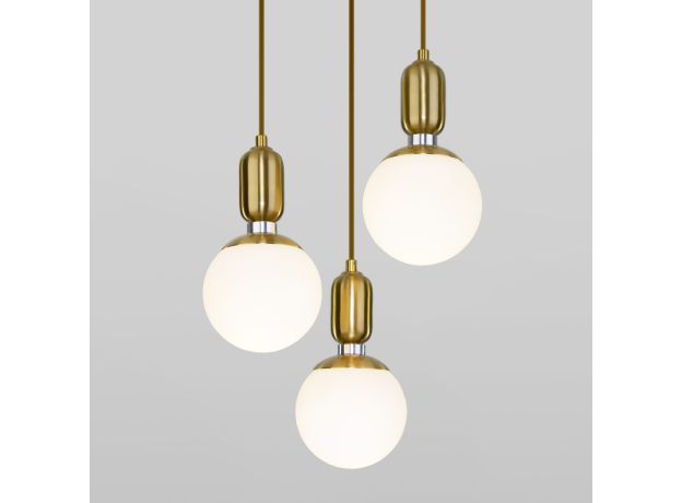 Подвесной светильник со стеклянными плафонами 50151/3 латунь