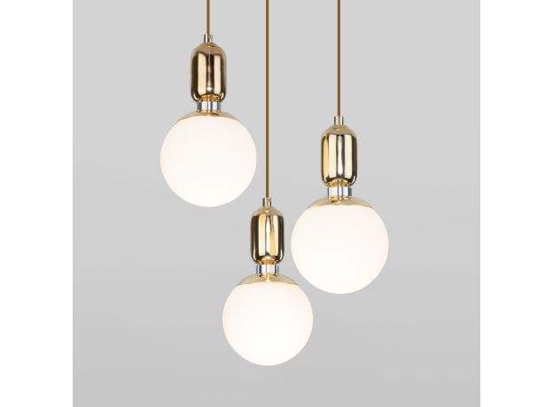 Подвесной светильник со стеклянными плафонами 50151/3 золото