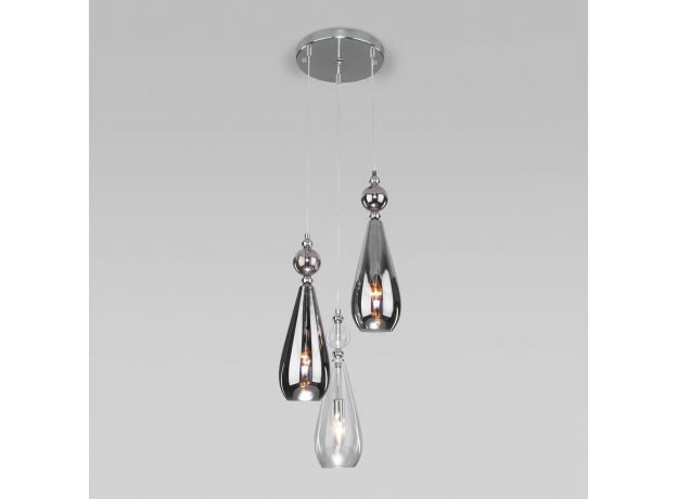 Подвесной светильник со стеклянными плафонами 50202/3 хром