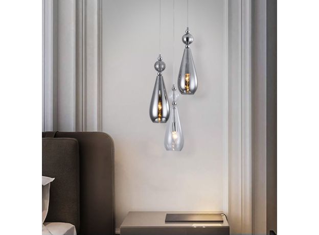 Подвесной светильник со стеклянными плафонами 50202/3 хром