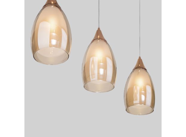 Подвесной светильник со стеклянными плафонами 50285/3 золото