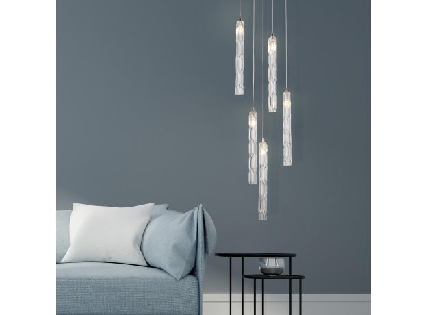 Подвесной светильник со стеклянными плафонами 50381/5 хром