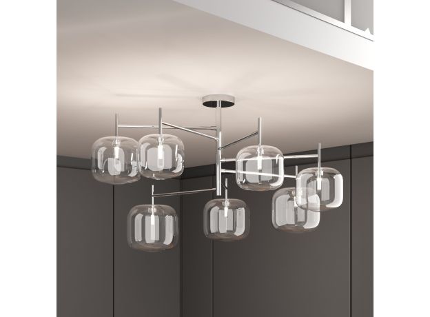 Потолочная люстра со стеклянными плафонами 70128/7 хром