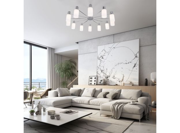 Потолочная люстра со стеклянными плафонами 70160/12 хром