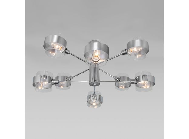 Потолочная люстра со стеклянными плафонами 70127/8 хром