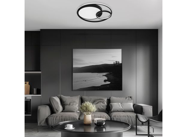 Потолочный светодиодный светильник с регулировкой яркости и цветовой температуры 90254/1 черный