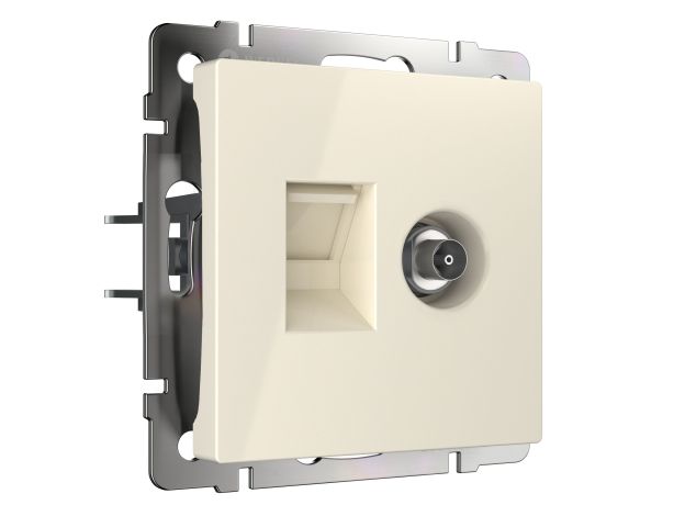 Розетка ТВ+Ethernet RJ-45 6 cat. (слоновая кость) W1181303