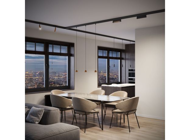 Шинопровод накладной черный 1 м Slim Magnetic 85085/00