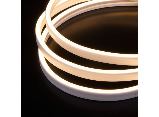 Светодиодный гибкий неон 24 В 10 Вт/м 120 Led/м 2835 IP65, теплый белый 3300K, 5м 24V 10W 120Led 2835 IP65