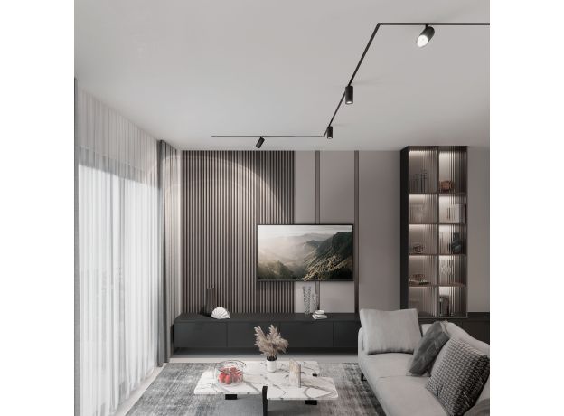 Трековый светильник Slim Magnetic R02 12W 4200K черный 85012/01