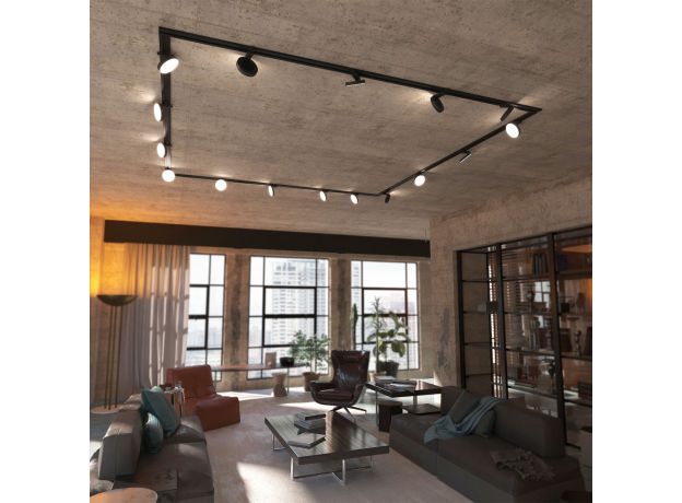 Трековый светодиодный светильник для однофазного шинопровода Pila Черный 12W 4200K 85078/01