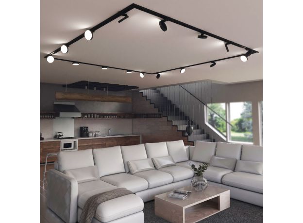 Трековый светодиодный светильник для однофазного шинопровода Pila Черный 12W 4200K 85078/01