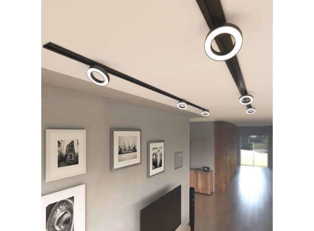 Трековый светодиодный светильник для однофазного шинопровода Spila черный 12W 4200K 85079/01