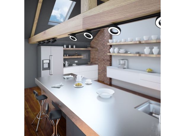 Трековый светодиодный светильник для однофазного шинопровода Spila черный 12W 4200K 85079/01