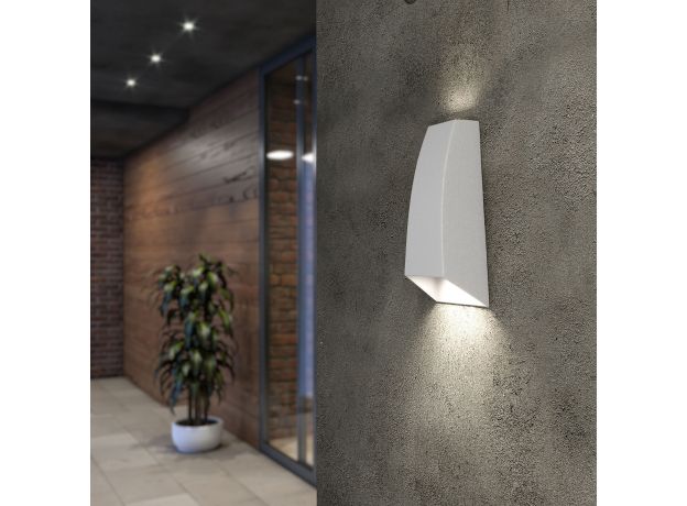 Уличный настенный светодиодный светильник 1016 TECHNO белый