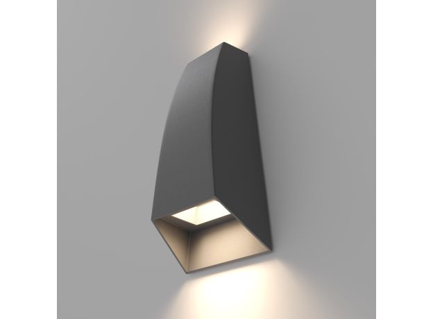 Уличный настенный светодиодный светильник 1016 TECHNO серый