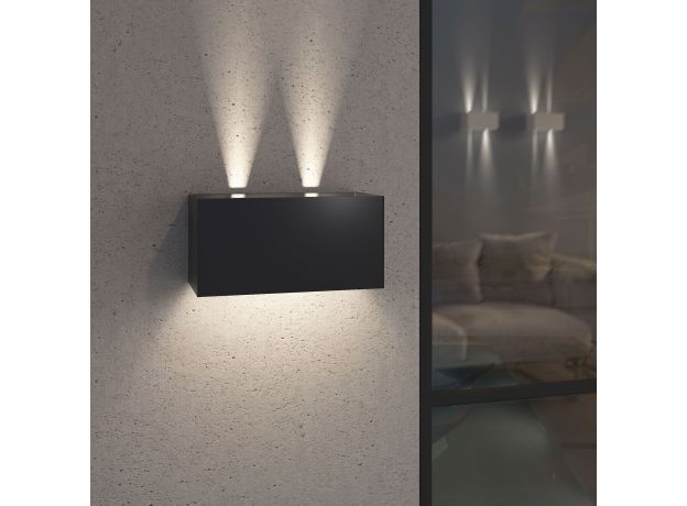 Уличный настенный светодиодный светильник WINNER DOUBLE LED IP54 35137/W черный