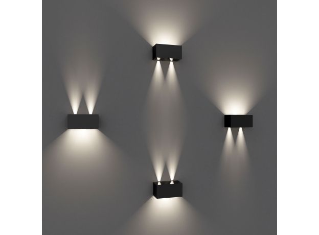 Уличный настенный светодиодный светильник WINNER DOUBLE LED IP54 35137/W черный