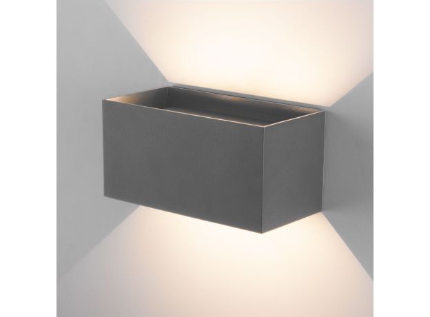 Уличный настенный светодиодный светильник WINNER DOUBLE LED IP54 35137/W серый
