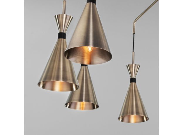 Умная люстра в стиле лофт 316/10 латунь / черный