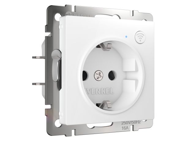 Умная  встраиваемая розетка с заземлением с защитными шторками (белый) W1171601