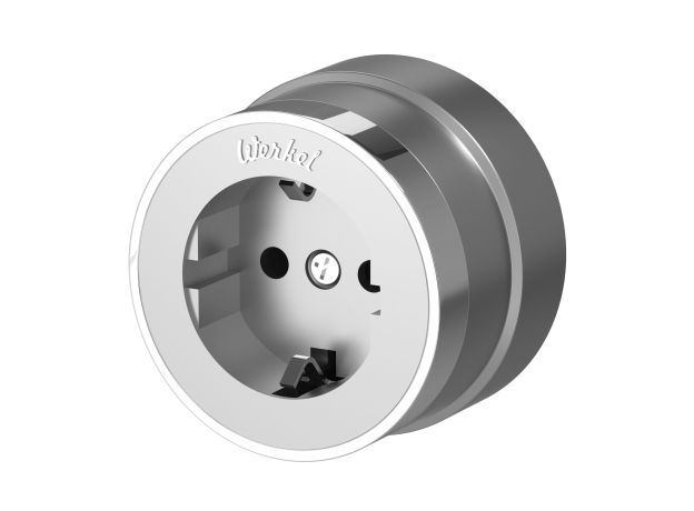 Розетка с заземлением Vintage серебро матовый/хром W5871054