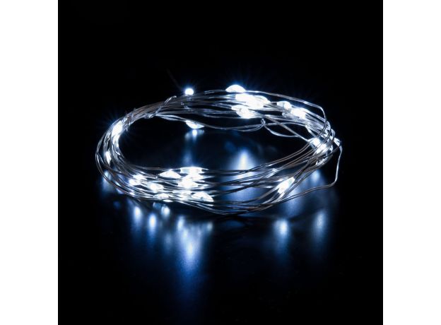 Гирлянда нить "Роса" белый на батарейках 3м IP20 400-006 белый 3м IP20