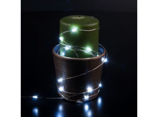 Гирлянда нить "Роса" белый на батарейках 3м IP20 400-006 белый 3м IP20