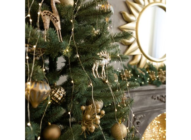 Гирлянда занавес "Роса" теплый белый 2*3м IP20 200-004 теплый белый