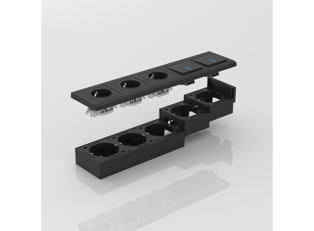 Коробка для накладного монтажа черный W8000008