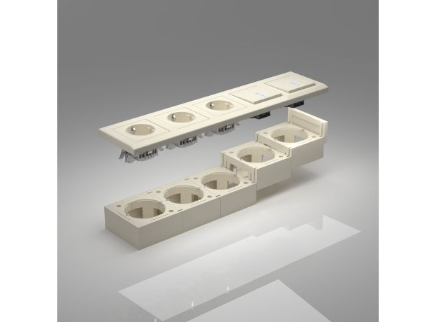 Коробка для накладного монтажа слоновая кость W8000003