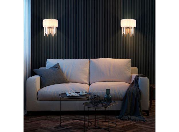 Бра с абажуром 10122/2 хром