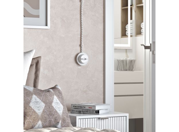 Переключатель/выключатель одноклавишный Vintage белый матовый/хром W5812050