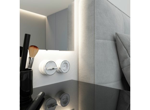 Переключатель/выключатель одноклавишный Vintage белый матовый/хром W5812050