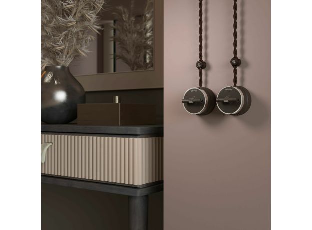 Переключатель/выключатель одноклавишный Vintage мокко матовый/хром W5812052