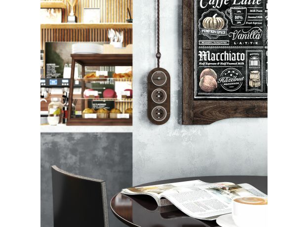 Переключатель/выключатель одноклавишный Vintage мокко матовый/хром W5812052