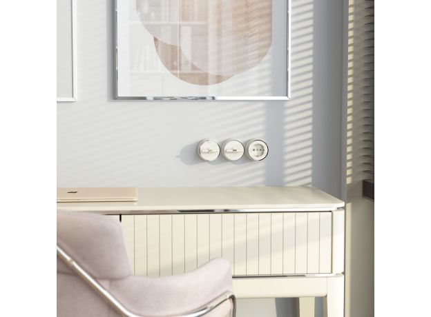 Переключатель/выключатель одноклавишный Vintage слоновая кость матовый/хром W5812055