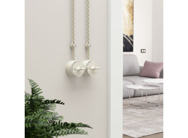 Переключатель/выключатель одноклавишный Vintage слоновая кость матовый/хром W5812055