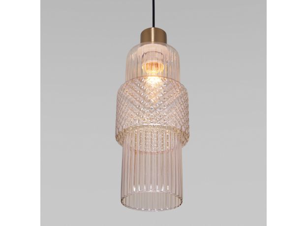 Подвесной светильник со стеклянным плафоном 50209/1 бронза