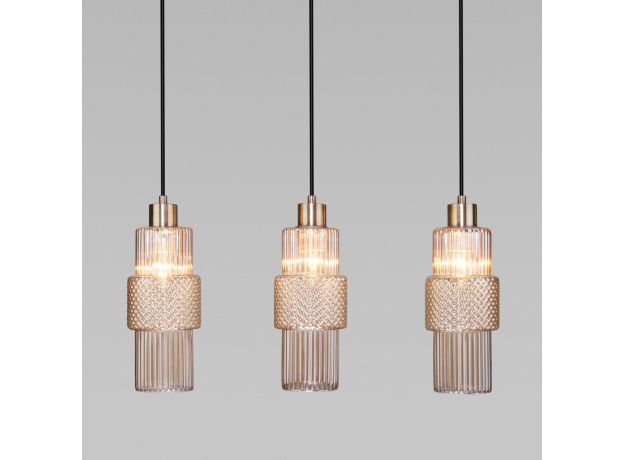 Подвесной светильник со стеклянными плафонами 50209/3 бронза