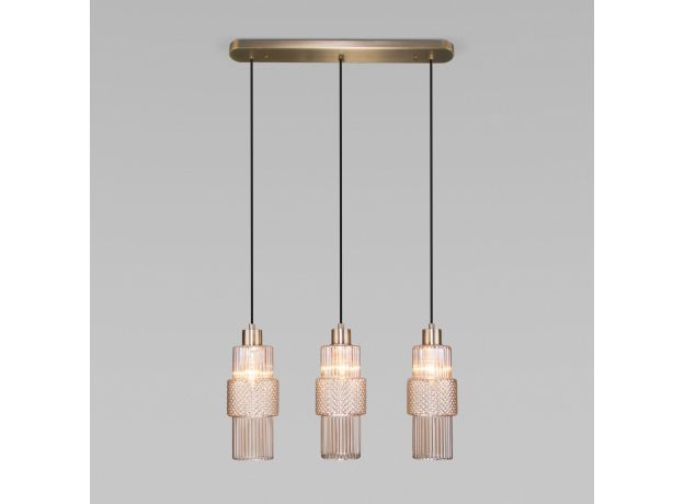 Подвесной светильник со стеклянными плафонами 50209/3 бронза