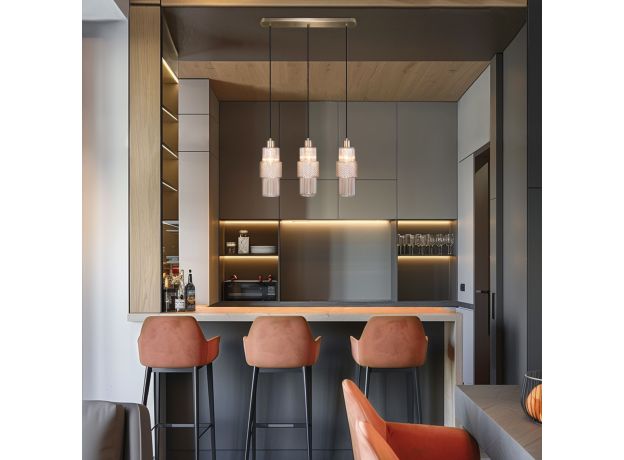 Подвесной светильник со стеклянными плафонами 50209/3 бронза