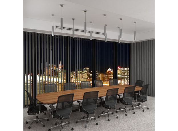 Подвесной светодиодный светильник DLR023 12W 4200K хром матовый