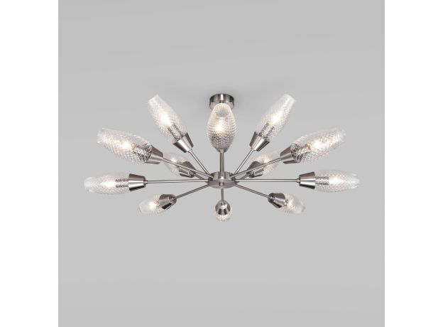 Потолочная люстра с плафонами 60140/12 сатин-никель