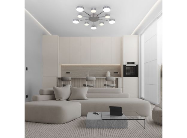 Потолочный светодиодный светильник с пультом управления 90242/10 хром